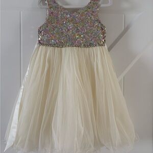 American Princess Multicolor Sequin and Cream Dress